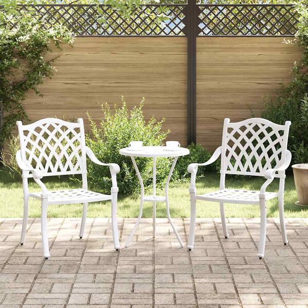 vidaXL Tuinstoel 2 pcs Wit 56 x 55 x 92.5cm Aluminium