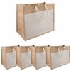 vidaXL Jute handtassen met zak 5 Natuurlijk en Wit 42 x 33 x 19 cm