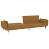 vidaXL Slaapbank 2-zits met 2 kussens fluweel bruin