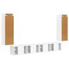 vidaXL TV Wandkast Set Wandgemonteerd 4 pcs Hoogglans wit Bewerkt hout