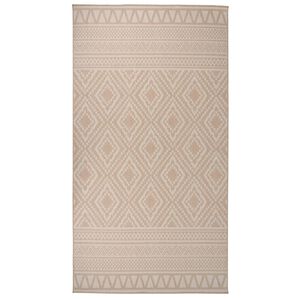 vidaXL Buitenkleed met patroon platgeweven 80x150 cm bruin