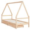 vidaXL Kinderbedframe met lades 80x200 cm massief grenenhout