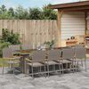 vidaXL Tuin eettafelset 11 pcs Grijs poly rattan