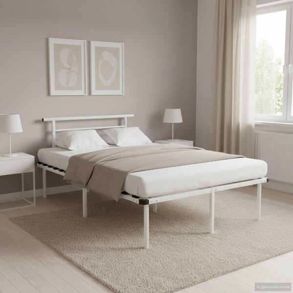 vidaXL Bedframe metaal wit 120x200 cm