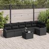 vidaXL Tuin Sofa Set 7 pcs Zwart poly rattan