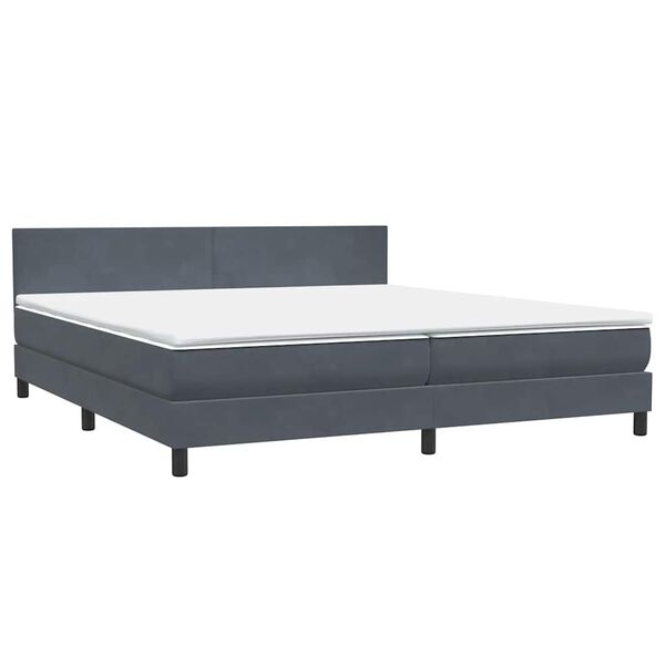 vidaXL Boxspring met matras fluweel donkergrijs 200x210 cm