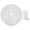 vidaXL Kerstboomrok luxe met sok 150 cm stof wit