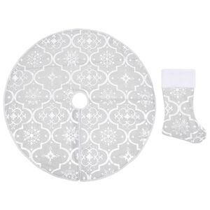 vidaXL Kerstboomrok luxe met sok 150 cm stof wit