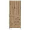vidaXL Hoge kast met lade 2 pcs Artisan Eiken Geengineerd Hout en Glas