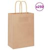 vidaXL Papieren zakken 250 st met hengsels 15x8x21 cm bruin