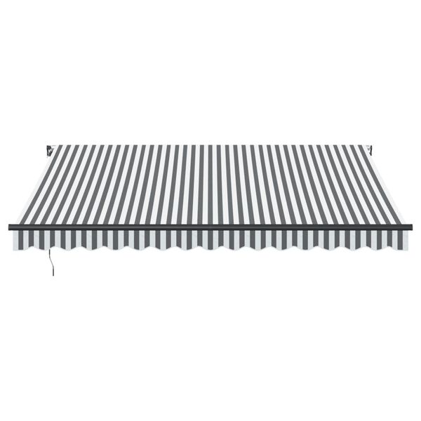 vidaXL Luifel handmatig uittrekbaar en LED 400x350 cm antraciet en wit