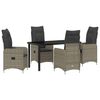 vidaXL Tuin eettafelset 5 st Grijs poly rattan