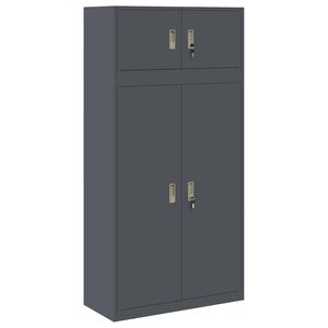 vidaXL Opbergkast 2 st Antraciet 90 x 40 x 180 cm Staal Vergrendelbaar