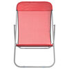 vidaXL Strandstoelen 2 st textileen en gepoedercoat staal rood