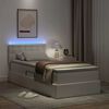 vidaXL Opbergbed met LED met matras Puur Wit 90 x 200 cm Nep Leer