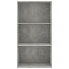 vidaXL Boekenkast met 3 schappen 60x30x114 cm bewerkt hout betongrijs