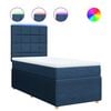 vidaXL Boxspring met matras stof blauw 90x200 cm