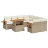 vidaXL 9-delige Loungeset met kussens poly rattan beige
