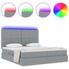 vidaXL Bed met LED-striplichten Lichtgrijs 200 x 200 cm Stof