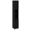 vidaXL Badkamer Kast Zwart Eiken 30 x 30 x 190 cm Bewerkt hout
