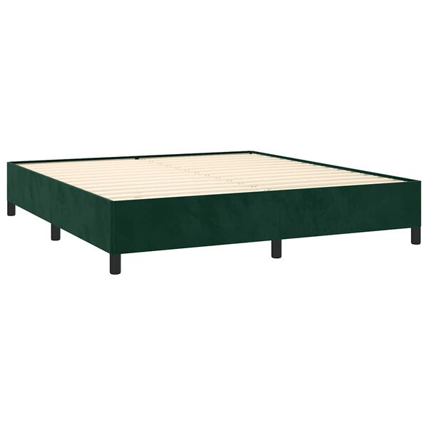 vidaXL Bedframe zonder matras 180x200 cm fluweel donkergroen