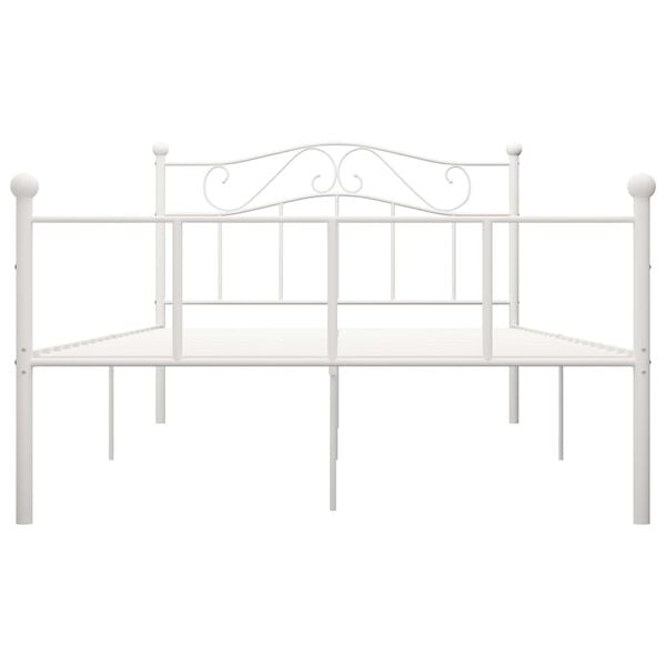 vidaXL Bedframe metaal wit 140x200 cm