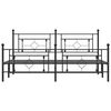 vidaXL Bedframe met hoofd- en voeteneinde metaal zwart 183x213 cm