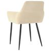 vidaXL Eetkamerstoelen 2 st fluweel crèmekleurig