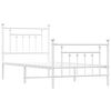 vidaXL Bedframe met hoofd- en voeteneinde metaal wit 90x200 cm
