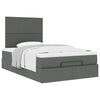 vidaXL Ottoman bed met matras 120x190 cm stof donkergrijs