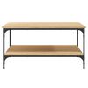 vidaXL Salontafel 80x80x40 cm bewerkt hout sonoma eikenkleurig
