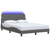 vidaXL Bedframe met LED zonder matras 140x190 cm stof donkergrijs