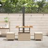 vidaXL Tuin Eetset Beige Poly riet