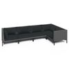 vidaXL 5-delige Loungeset met kussens poly rattan donkergrijs