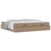 vidaXL Bedframe met matras met matras 2 pcs Tan PVC