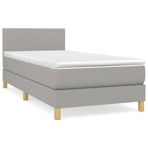 vidaXL Boxspring met matras stof lichtgrijs 80x200 cm
