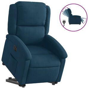 vidaXL Sta-op-stoel elektrisch verstelbaar fluweel blauw