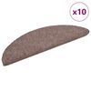 vidaXL Trapmatten zelfklevend 10 stuks 56x17x3 cm lichtbruin halfrond