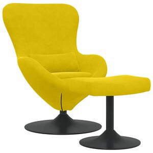 vidaXL Egg Chair met Voetsteun Geel Fluweel
