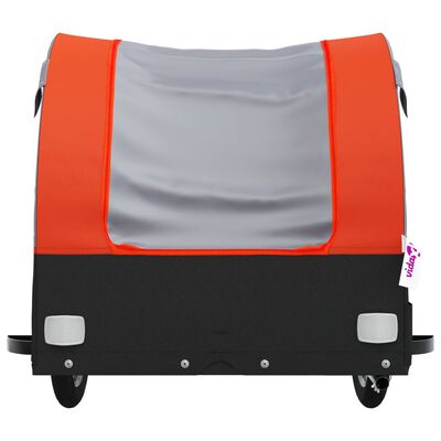 vidaXL Fietstrailer 30 kg ijzer zwart en oranje