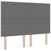 vidaXL Boxspringbed Lichtgrijs en wit. 160 x 200 cm Katoen Stof