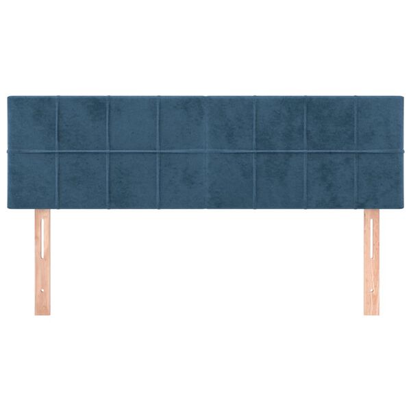 vidaXL Hoofdborden 2 st 72x5x78/88 cm fluweel donkerblauw
