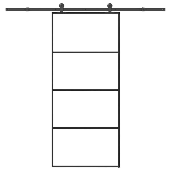vidaXL Schuifdeur met beslag 90x205 cm ESG-glas en aluminium
