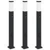 vidaXL Bolderverlichting met sensor en stopcontact 3 stuks 80 cm zwart IP44