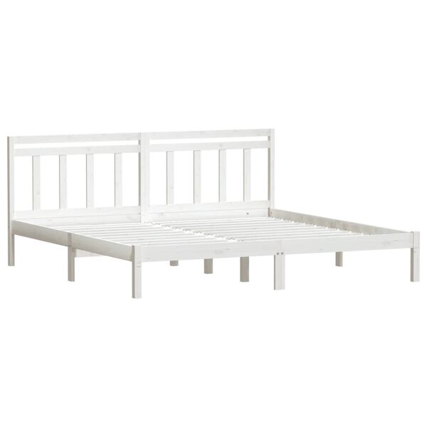 vidaXL Bedframe massief grenenhout wit 200x200 cm