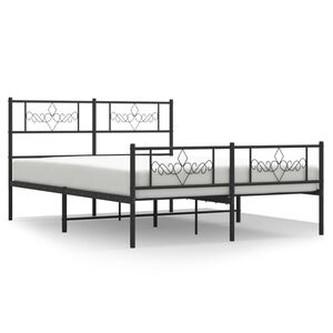 vidaXL Bedframe met hoofd- en voeteneinde metaal zwart 120x200 cm