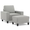 vidaXL Fauteuil met voetenbank 60 cm microvezelstof lichtgrijs