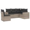 vidaXL 5-delige Loungeset met kussens poly rattan lichtgrijs