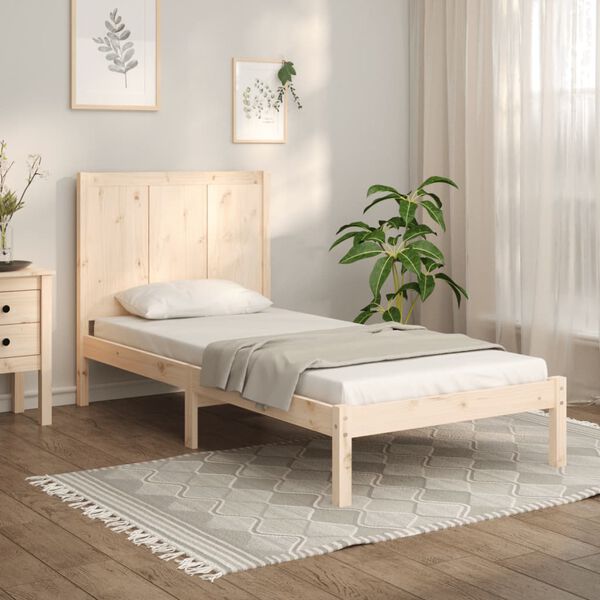vidaXL Bedframe zonder matras massief grenenhout 75x190 cm