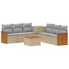 vidaXL Bankstel 8 st Beige en Licht Grijs Poly Rattan en Staal